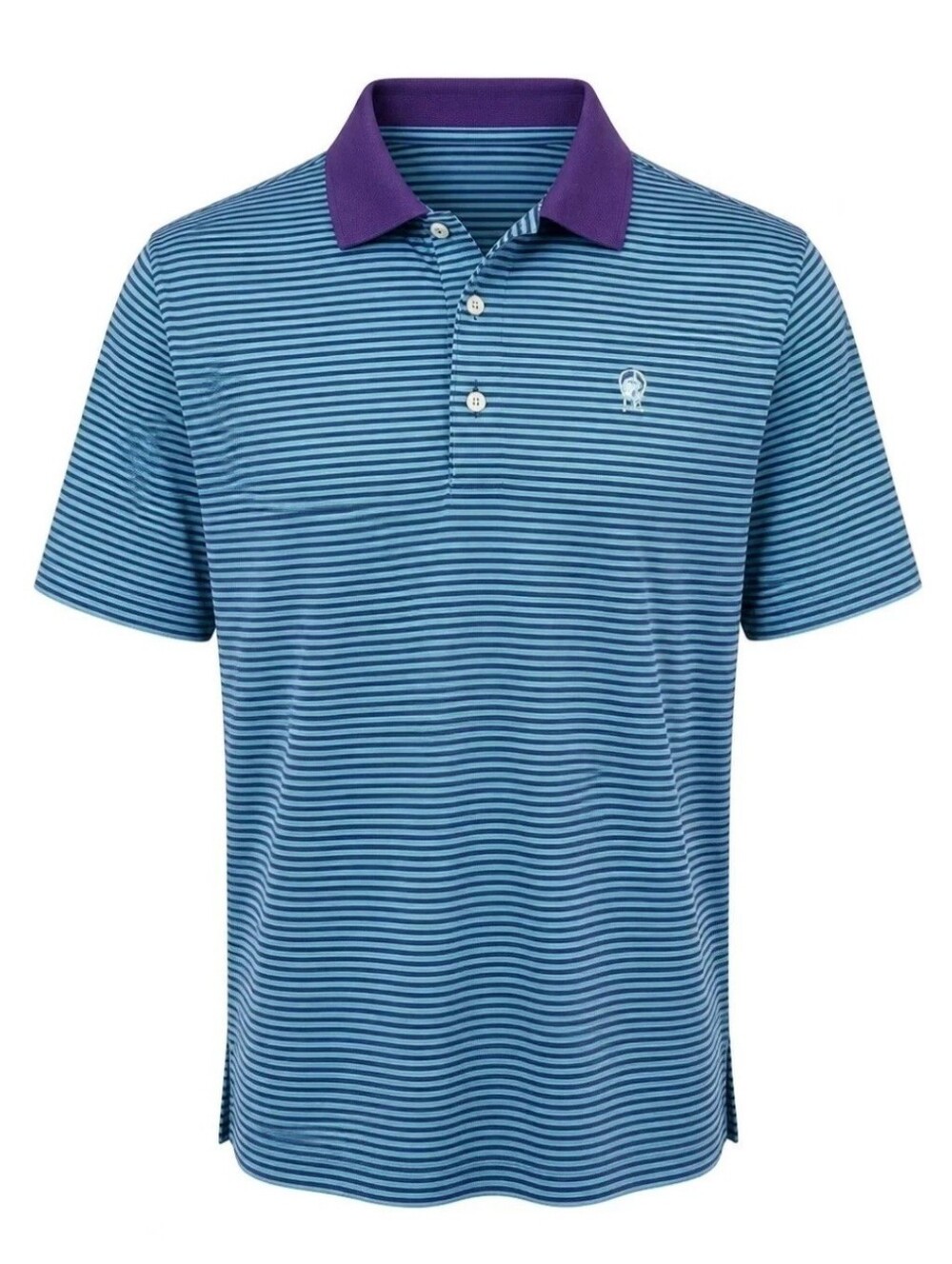 Peter Millar Polo Shirt Mens Large Blue Purple Striped DeBordieu Golf Course